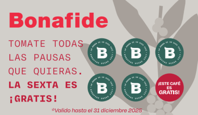 Café Bonafide: Promoción 5 cafés y uno sin costo